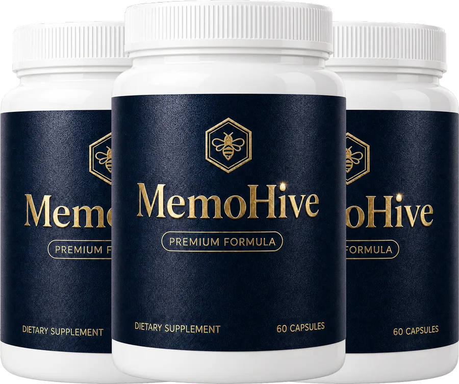 MemoHive daily memory and mental clarity support three-bottle package